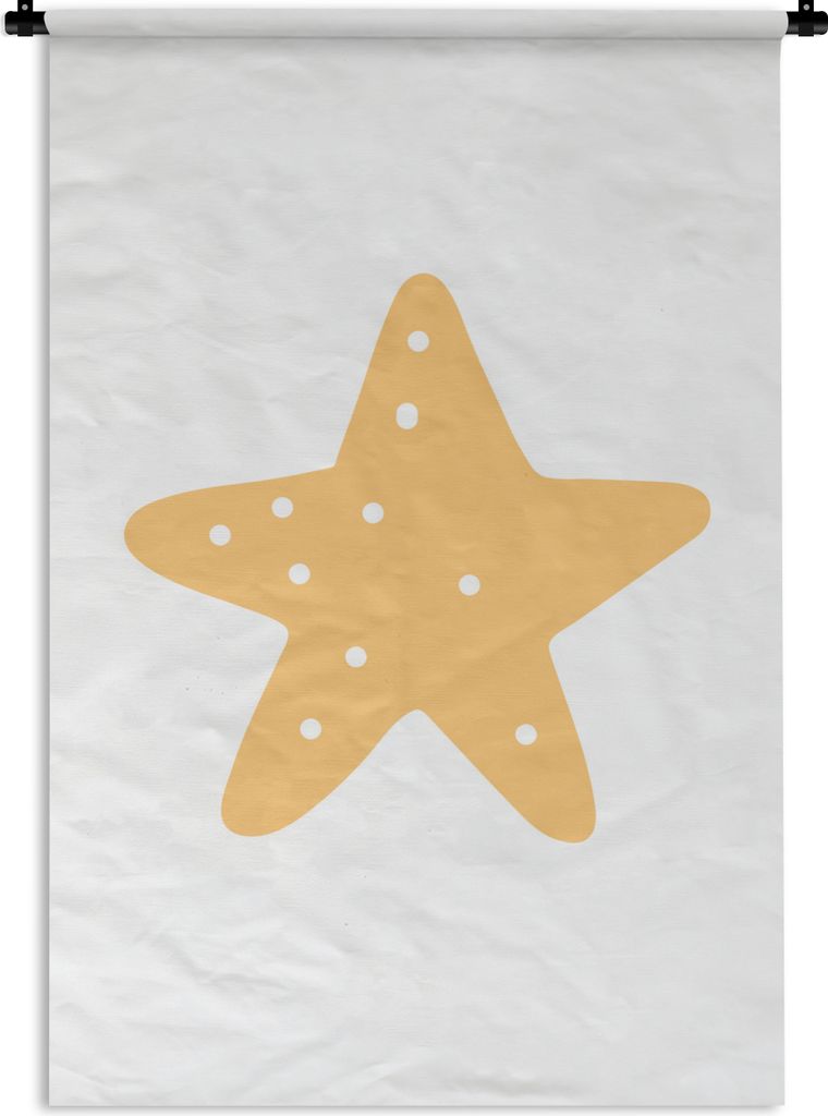 MuchoWow Wandteppich Wandbehang Stern - Mädchen - Jungen - Punkte - Kinder 90x135 cm Tapisserie Dekoration Wandtuch - Baumwolle - Wandskulptur