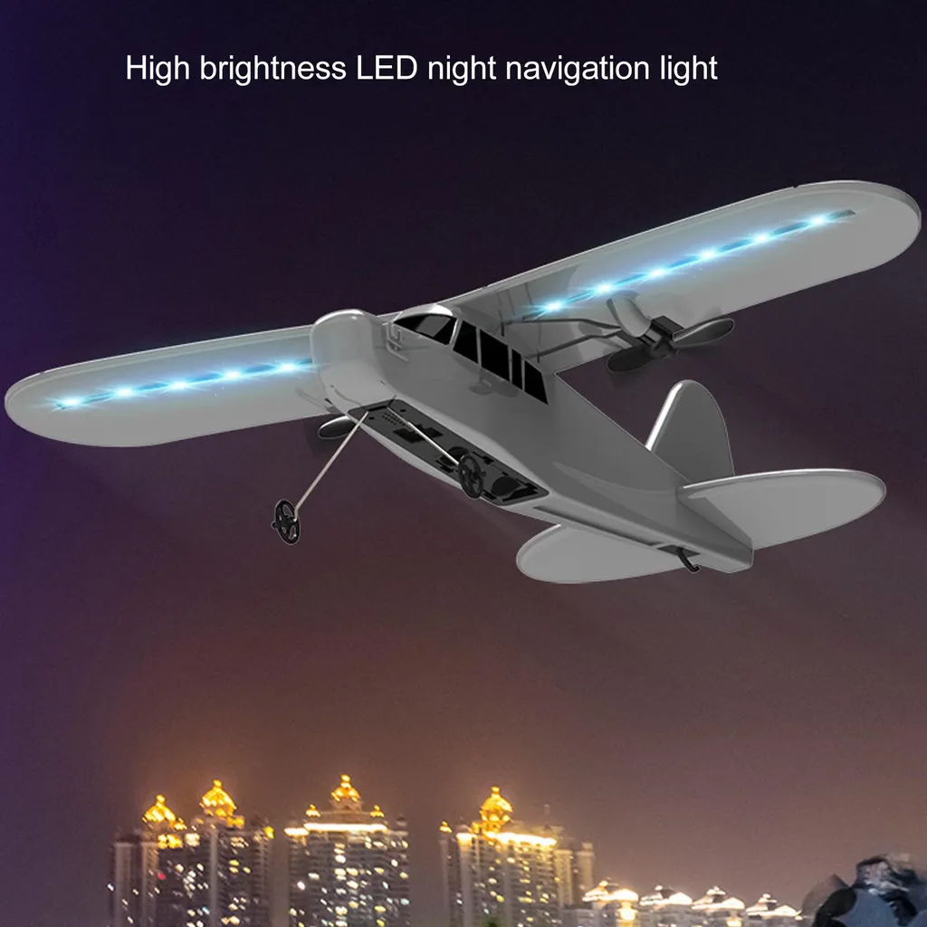 Avion de chasse télécommandé RC avec éclairage LED et triple batterie - 5