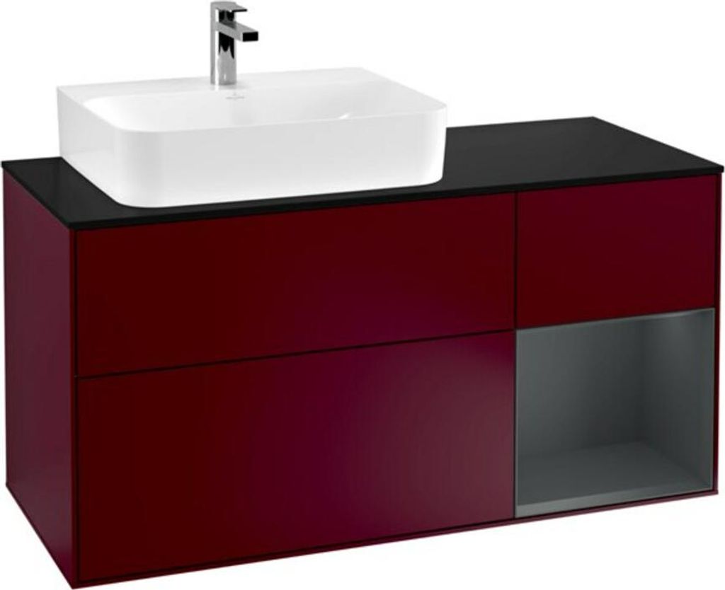 V&B Waschtischunterschrank Wandbeleuchtung Finion 120cm, Pl b m, Rg li md bl. m Lac, Peo m