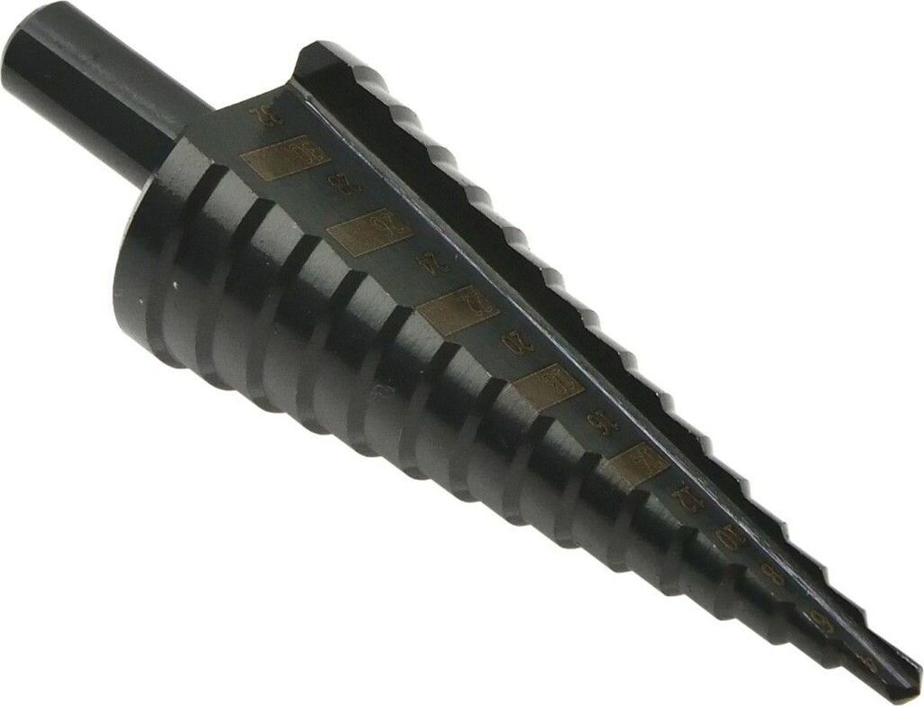 HSS TiAlN Stufenbohrer 4-32 mm - Hochgeschwindigkeitsstahl mit exzellenter Schneidfähigkeit, ideal für Nichteisenmetalle, Stahl und Kunststoffe.