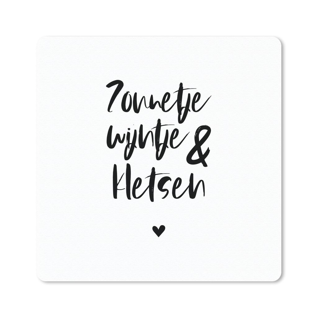 MuchoWow Mauspad Mousepad Sonne, Wein & Chat - Zitate - Text - Sommer - Wein 30x30 cm - Mousepads - Maus Mat - Pad - Mausunterlage - Gaming
