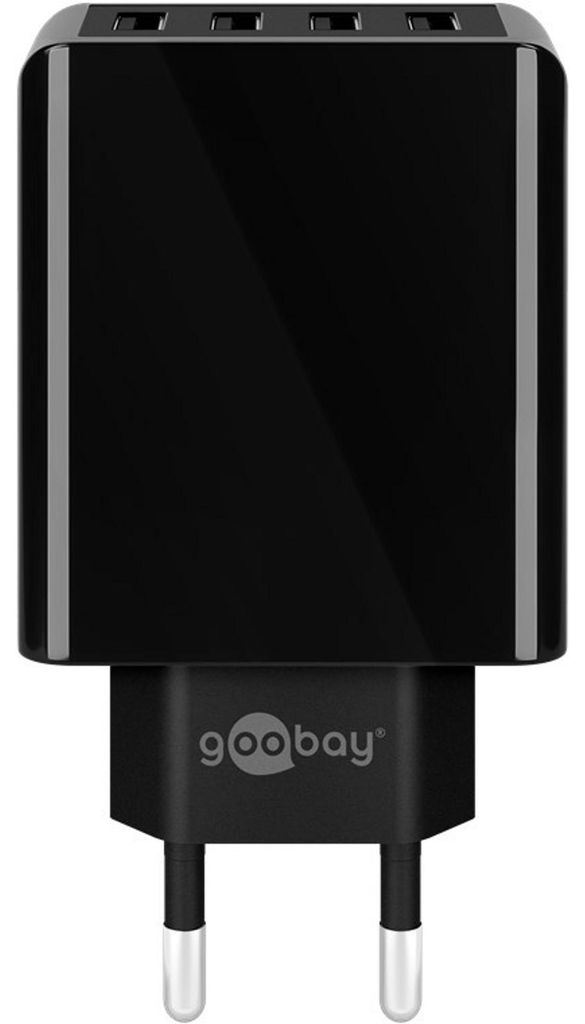 goobay caricatore USB a 4 vie 30W nero Immagine del prodotto 