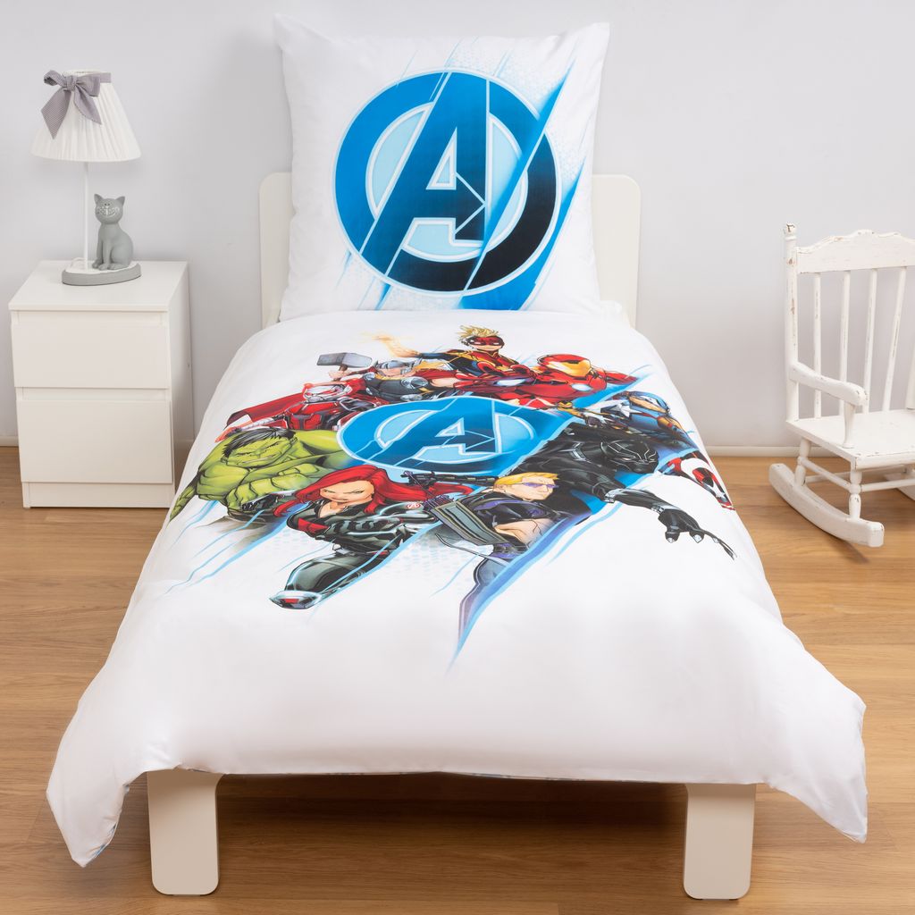 Disney Home Avengers Kinder Wendebettwäsche Set 100% Baumwolle 140 x 200 cm Kissenbezüge 65 x 65 cm