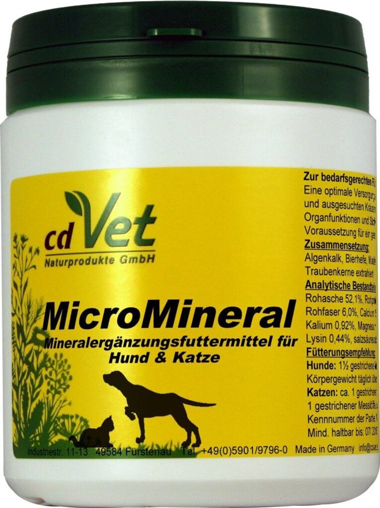 Cdvet MicroMineral Hund Katze 500 g - 5 Kilogramm