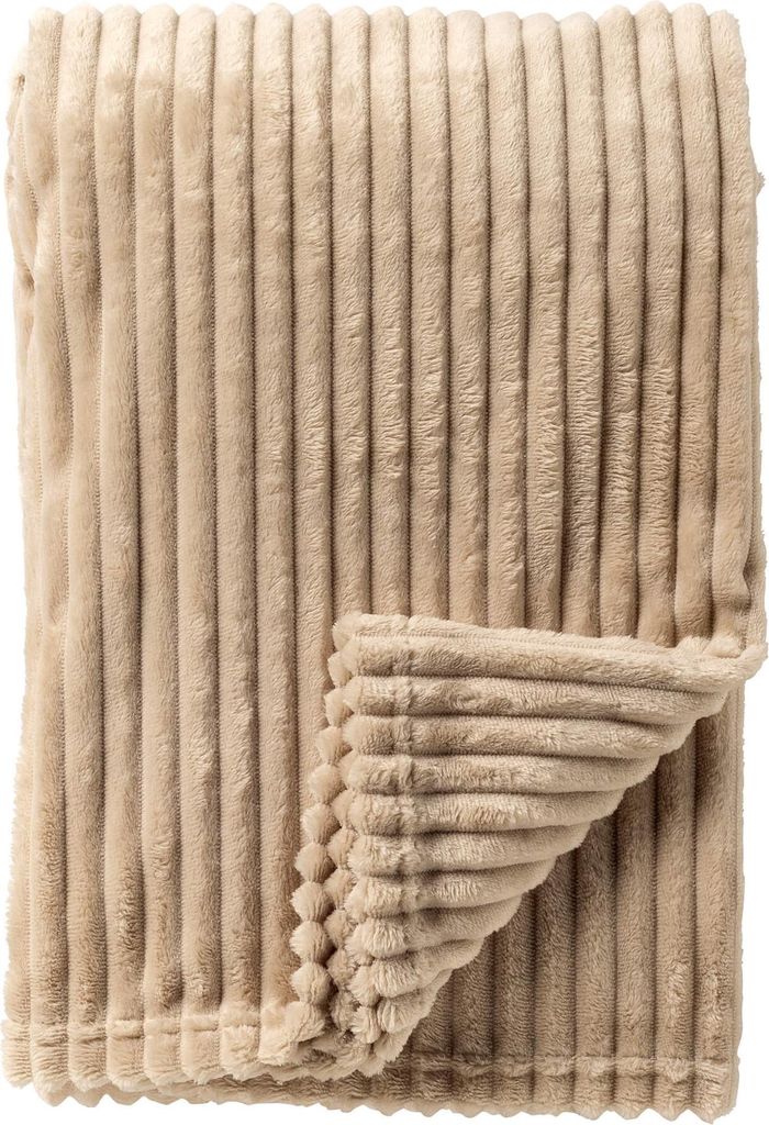 Dutch Decor Wohndecke Flanell-Jacquard Marthy 140x180 cm Beige