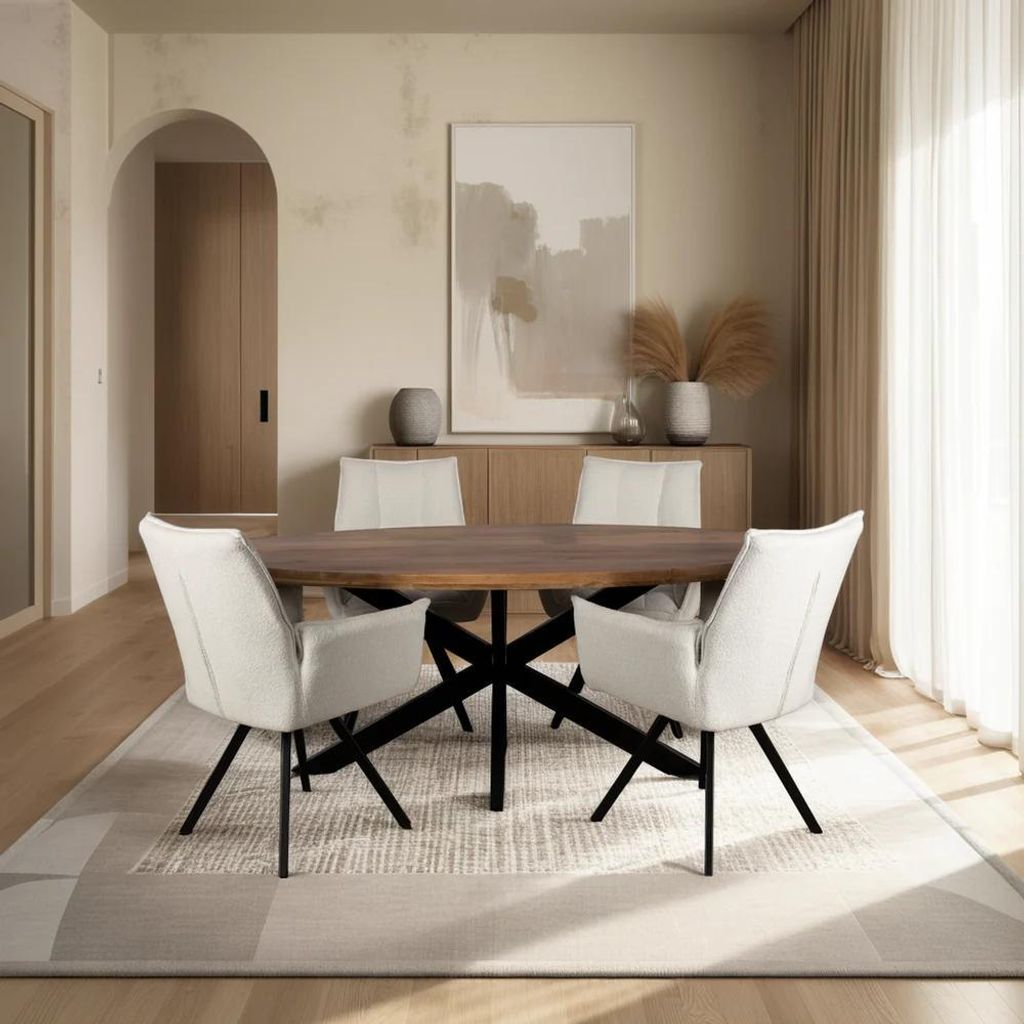 Zita Home Table de salle à manger, ovale, 190 cm, bois de Image du produit 