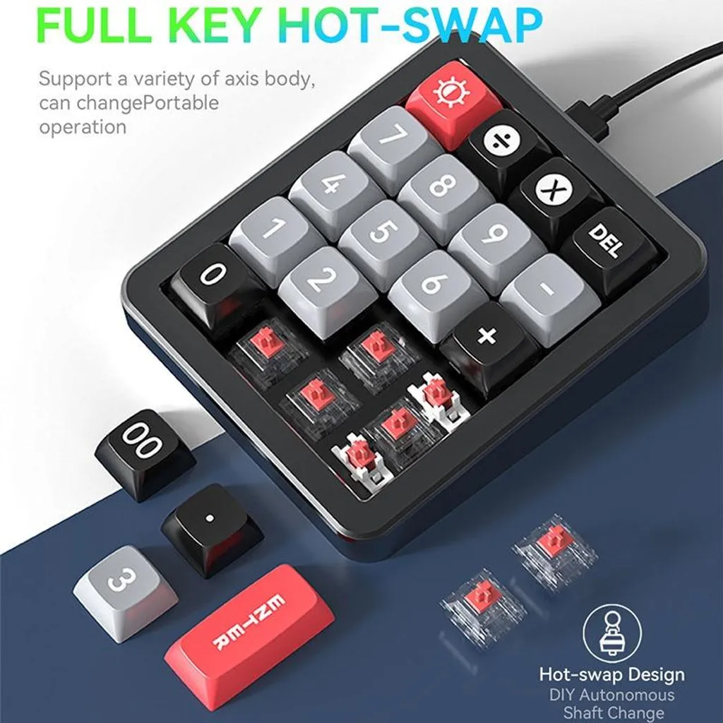 Mini clavier mécanique RGB pour gaming filaire noir - Format compact