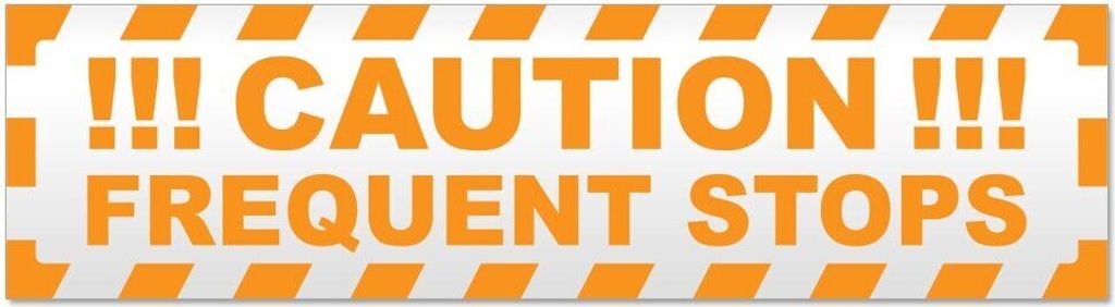 Kiwistar Caution Frequent Stops gestreift Magnetschild Schild magnetisch - 60cm Orange - Magnetfolie für Auto PKW Kfz