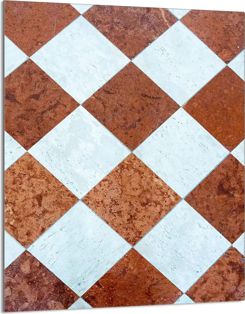 Tagliere in Vetro 40x52 Copri Piano Cottura Marrone Piastrelle Retro