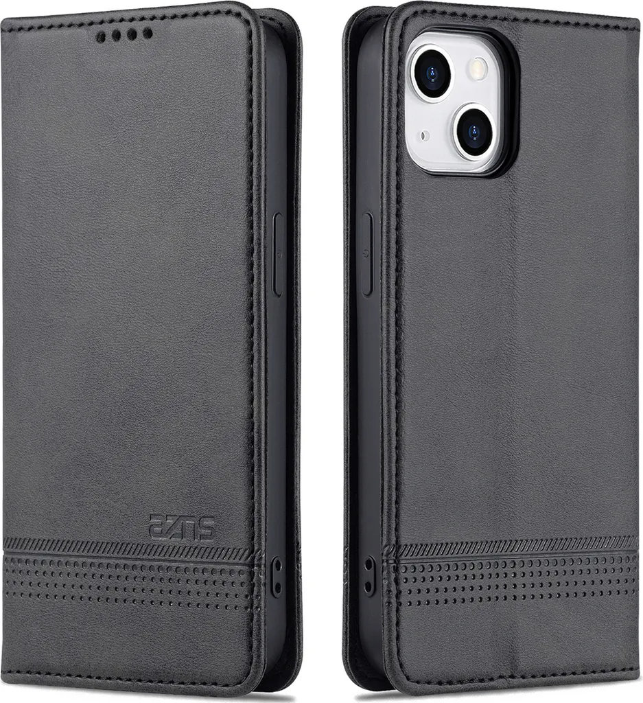 custodia per iPhone 13, portafoglio con chiusura magnetica e supporto, custodia in pelle flip per iPhone 13 nero