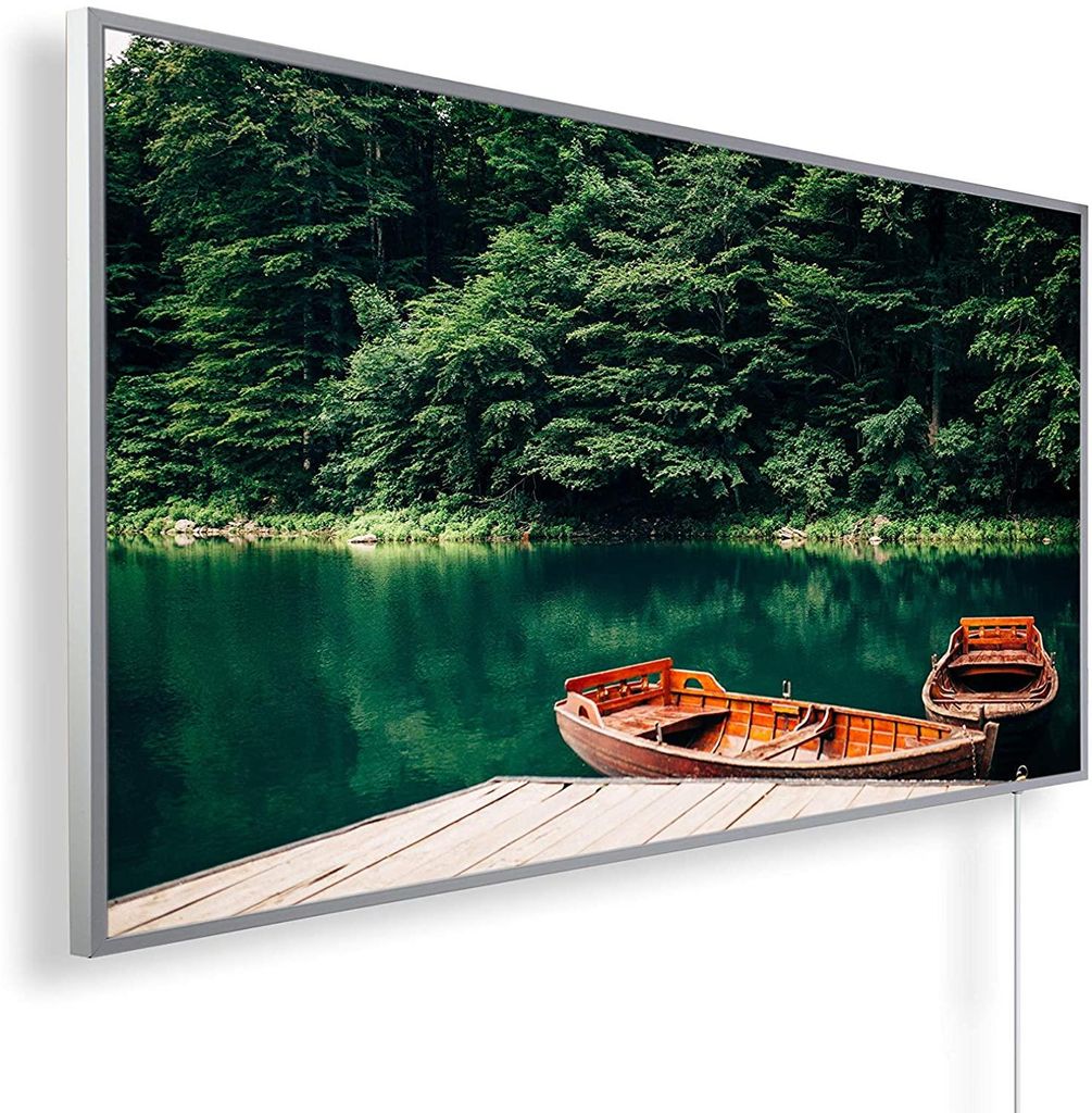 Panorama Infrarotheizung 1200W - Boot und See mit  Produktbild 