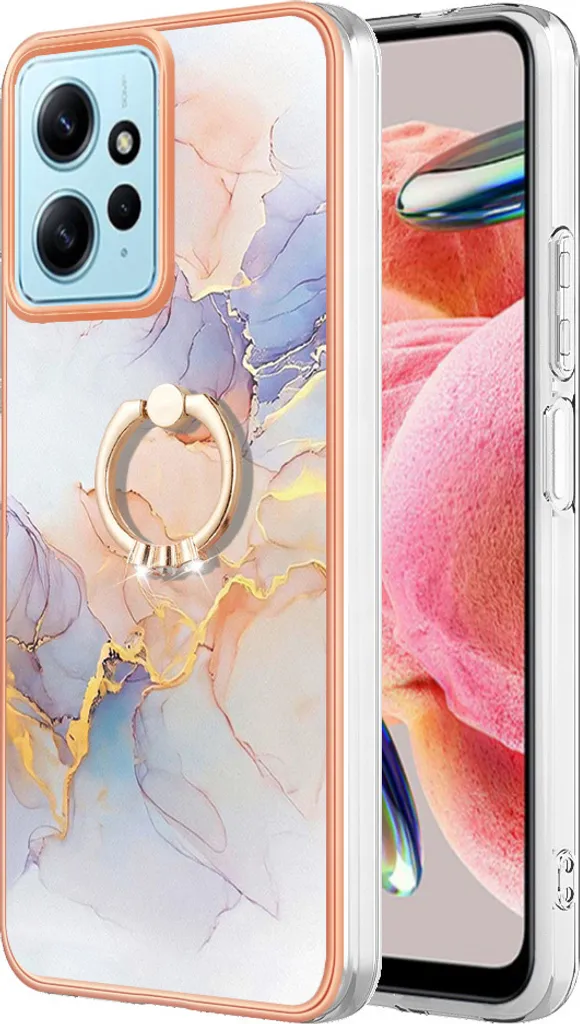 Custodia Xiaomi Redmi Note 12 4G Grigia con Anello - Protezione Totale