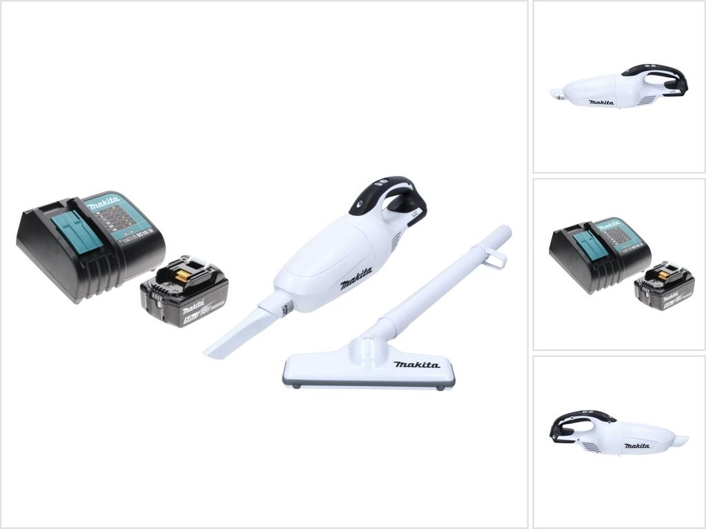 Makita DCL 181 FRT1 W Akku Staubsauger 18 V Weiß + 1x Akku 5,0 Ah + Ladegerät