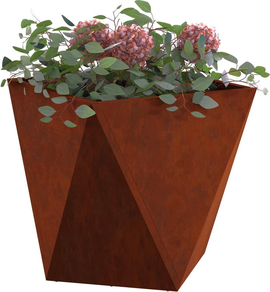 vidaXL květináč Rusty 50 x 50 x 50 cm Ocel odolná proti Obrázek produktu 