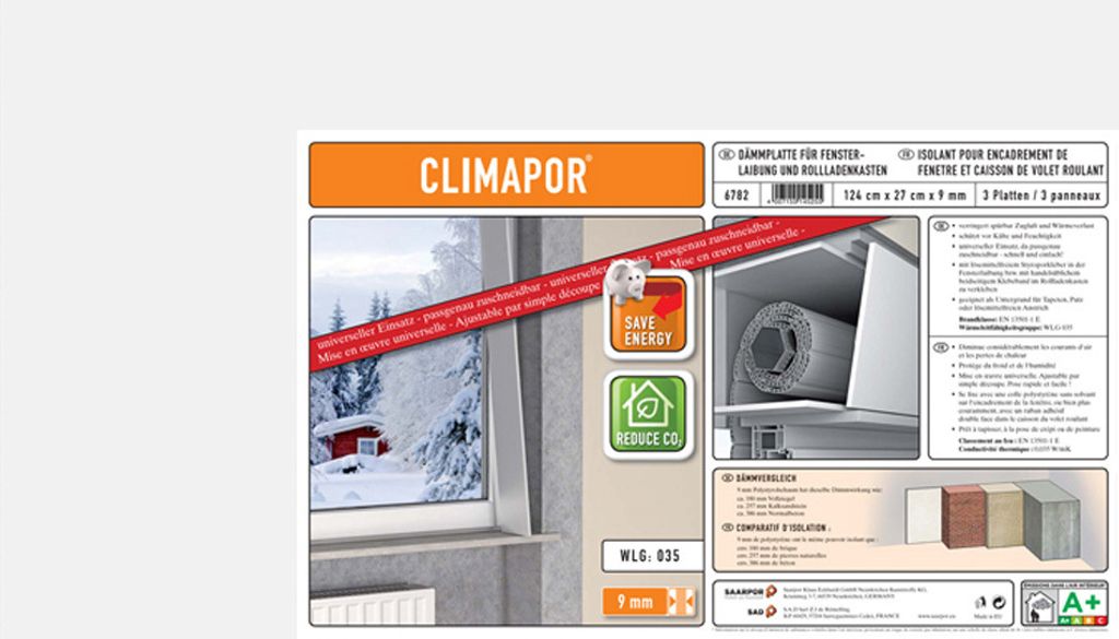 Climapor Dämmplatte Fensterlaibung/Rollladenkasten 9 Pack Produktbild 