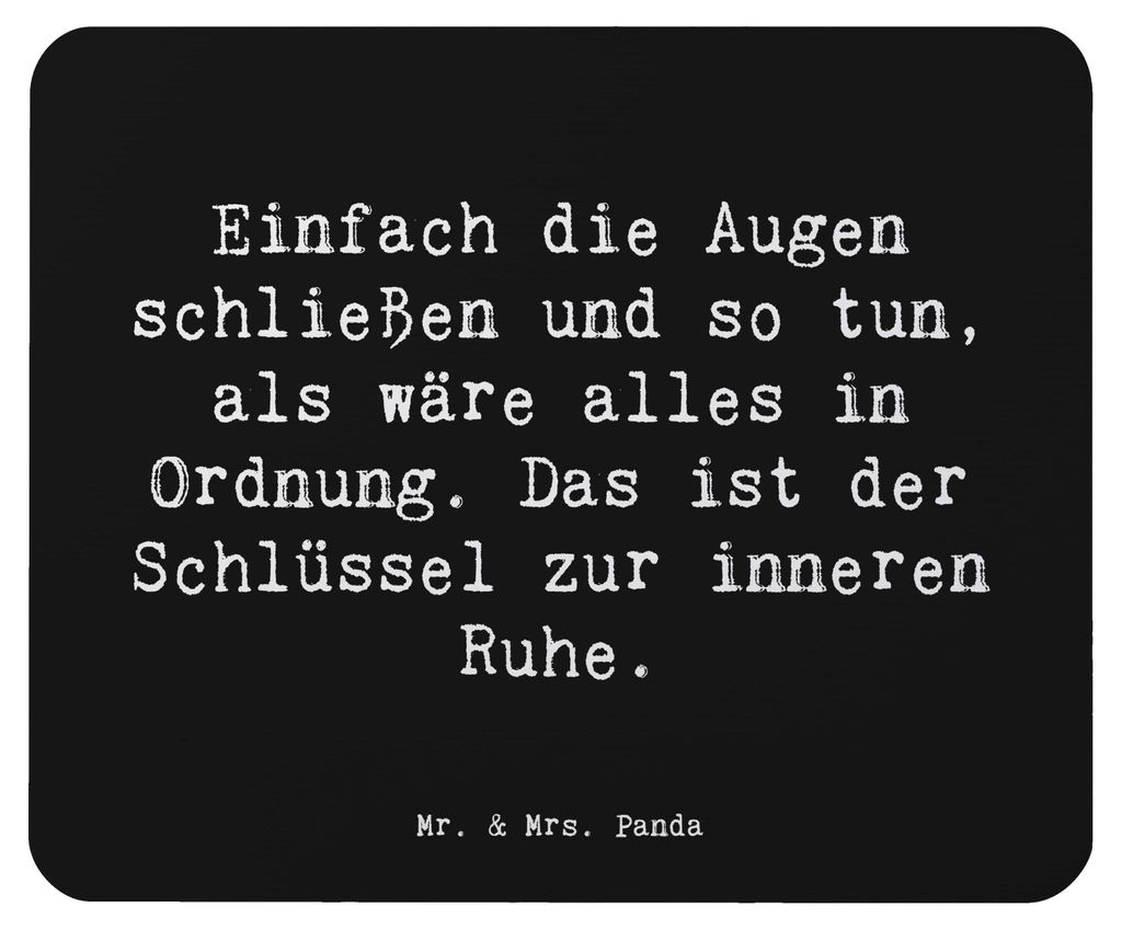 Mr. & Mrs. Panda Mousepad Spruch Innere Ruhe - Schwarz - Geschenk, Entspannung, Balance, Motivation, Harmonie, positive Einstellung, Zitat, pc maus...