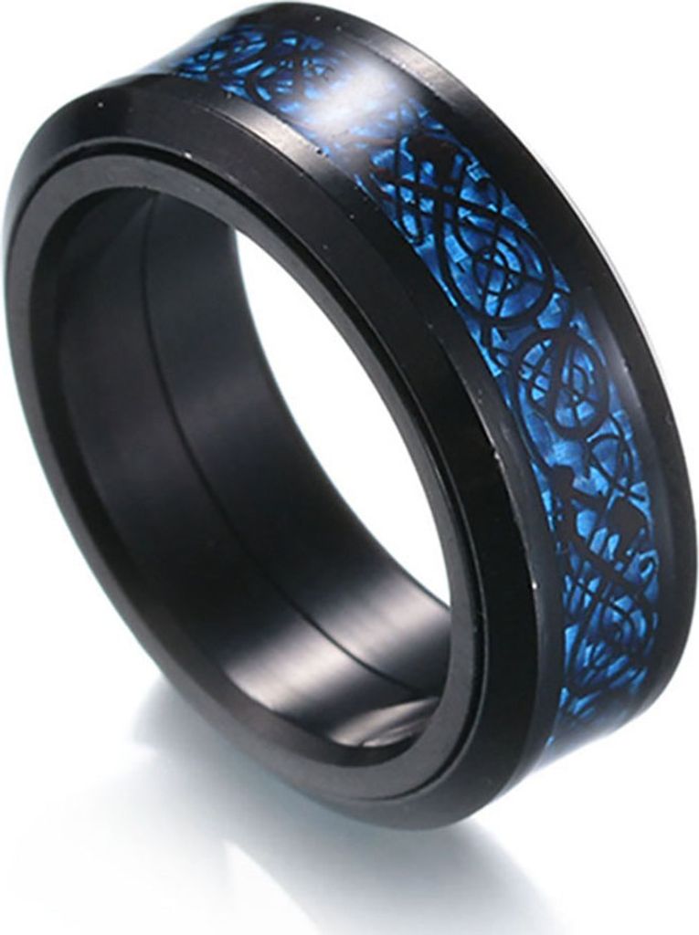 Drache rotierender Doppelschicht-Edelstahlring für Männer, Punk-Fingerschmuck, Geschenk-US 7