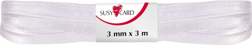 SUSY CARD Geschenkband "Doppelsatin" 3 mm x 3 m weiß