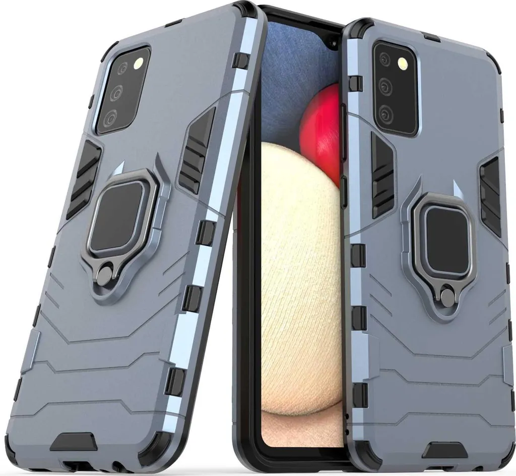 Coque SPACECASE X-ring Galaxy A02s Bleu avec Support Bague Intégré - 2