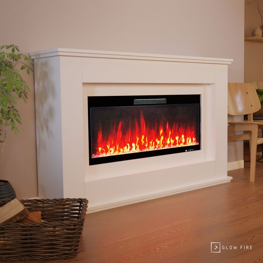 Glow Fire Elektrokamin 'Rhea' | LED Standkamin in weiß mit Produktbild 