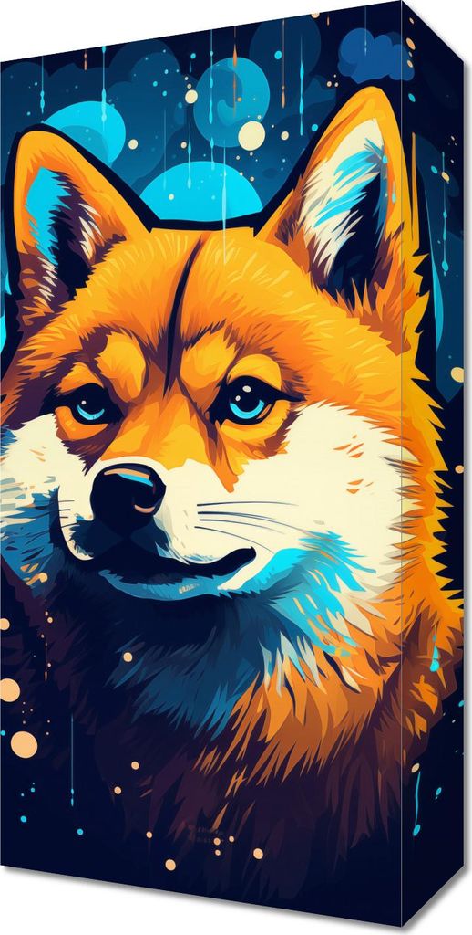 Bild 20x40cm Fuchs im Weltraum