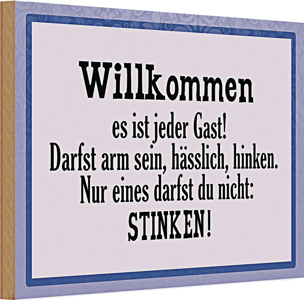 Holzschild Spruch 30x20cm Willkommen es ist jeder Gast