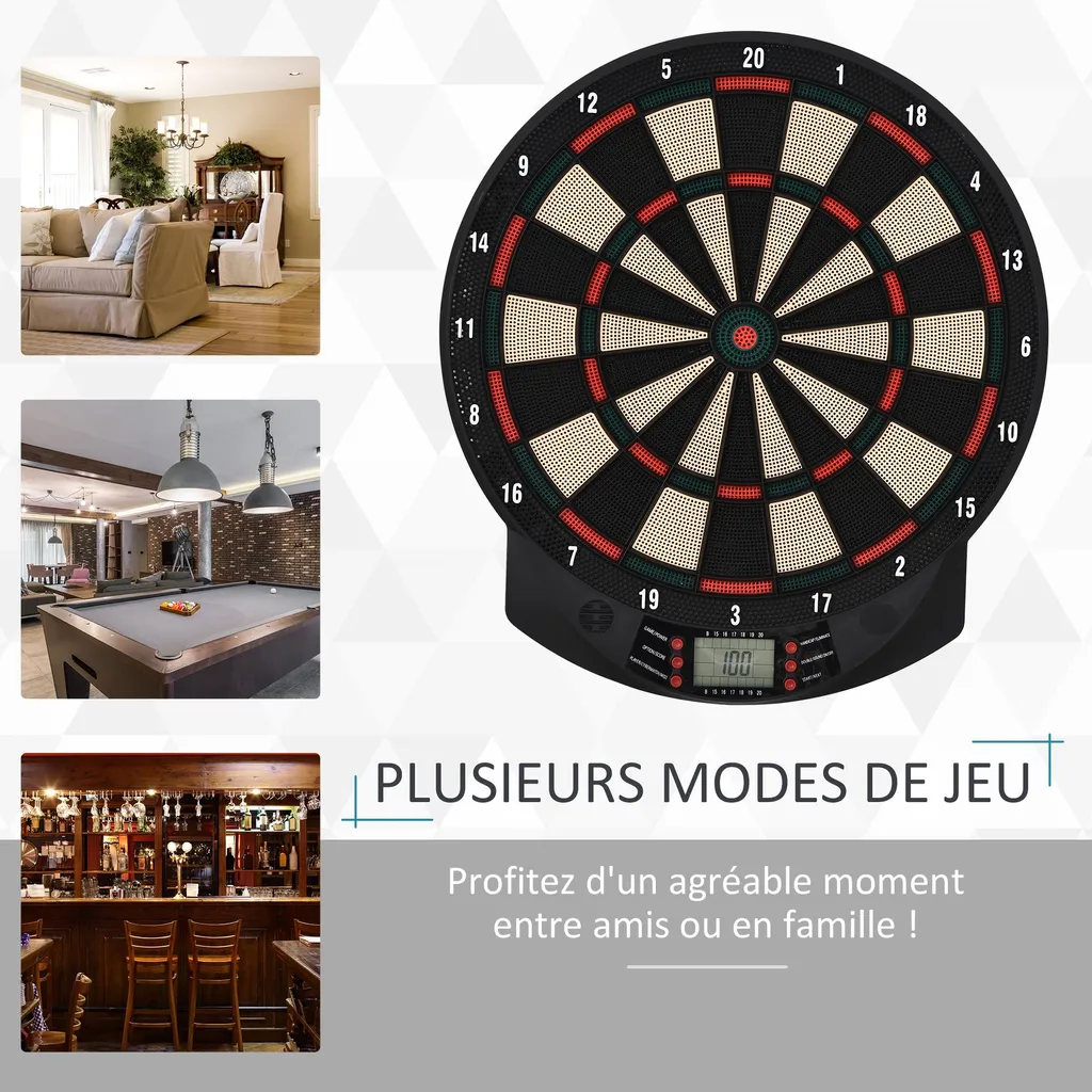 Cible de fléchettes électronique LED : ne comptez plus vos points à la main