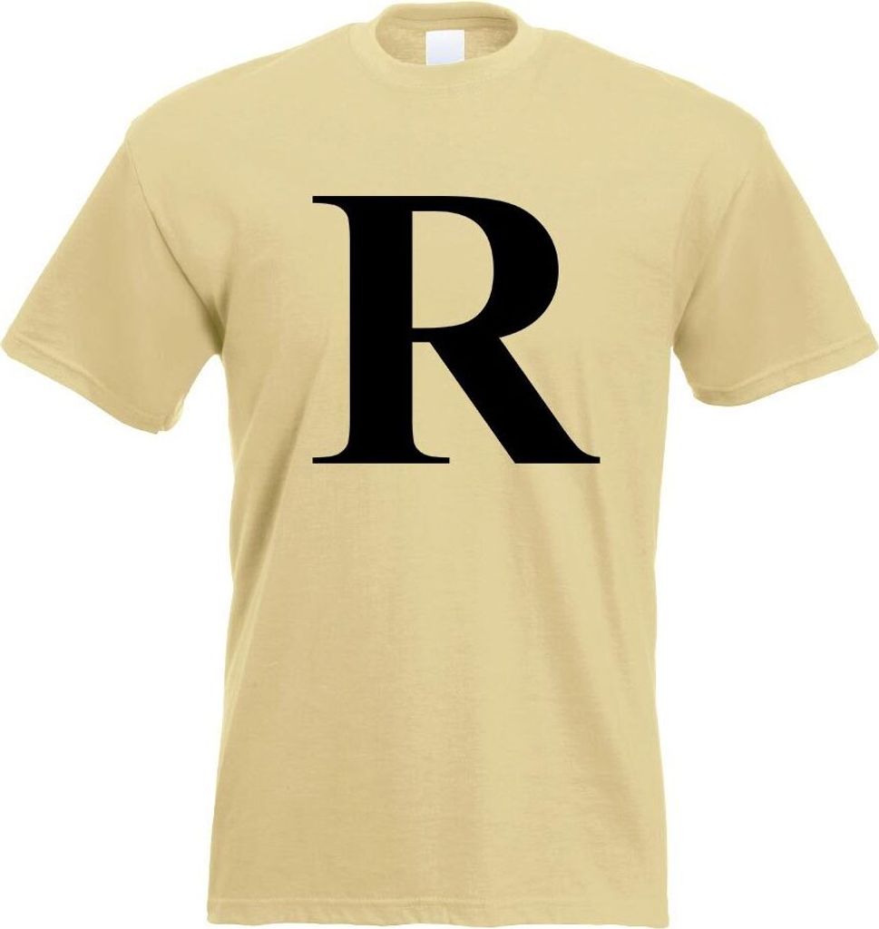 Kiwistar - T-Shirt - Khaki - Buchstabe R - Alphabet Motiv Bedruckt Funshirt Design Print - mit Motiv Bedruckt - Funshirt Design - Sport - Freizeit ...