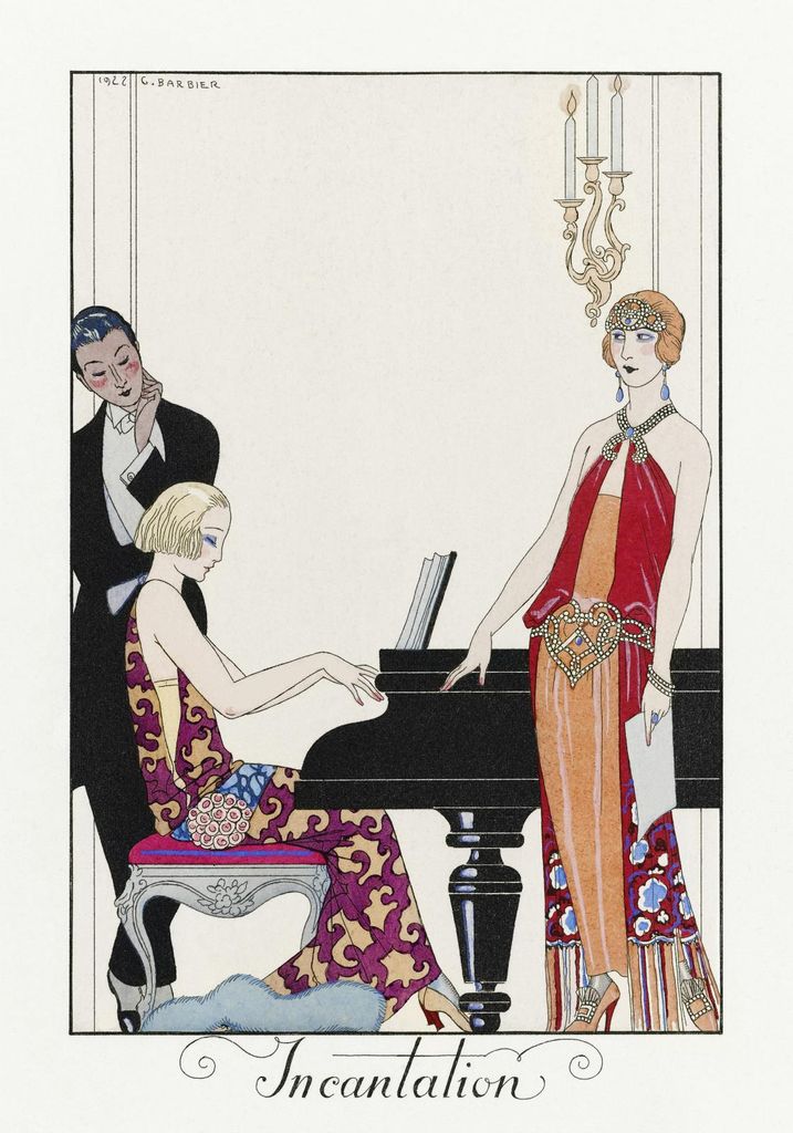 Plakat 70x100cm Incantation, Barbier Vintage für Salon