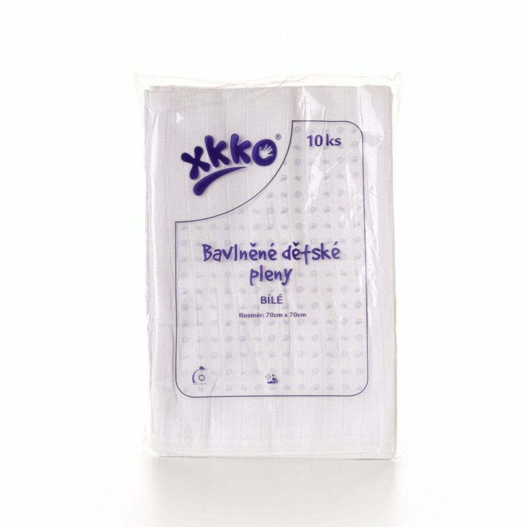 XKKO Classic bavlněné pleny 70x70 bílé - 10ks Obrázek produktu 
