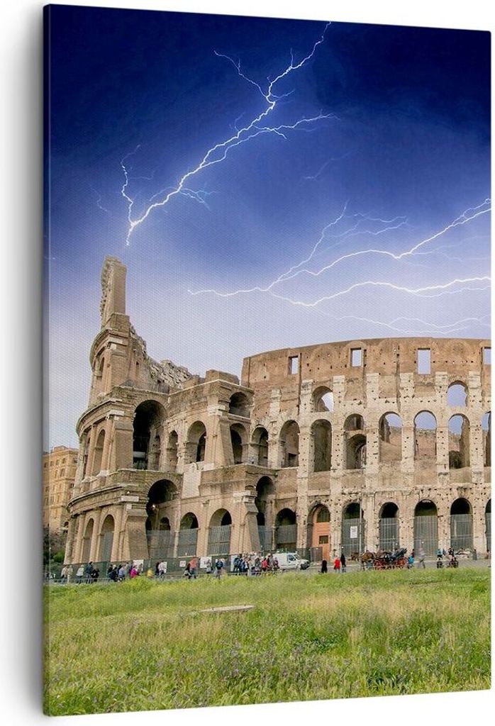 Bild auf Leinwand - Leinwandbild - Einteilig - Italien Architektur Kolosseum Tourismus - 50x70cm - Wand Bild - Wandbilder - Leinwanddruck - Wanddek...