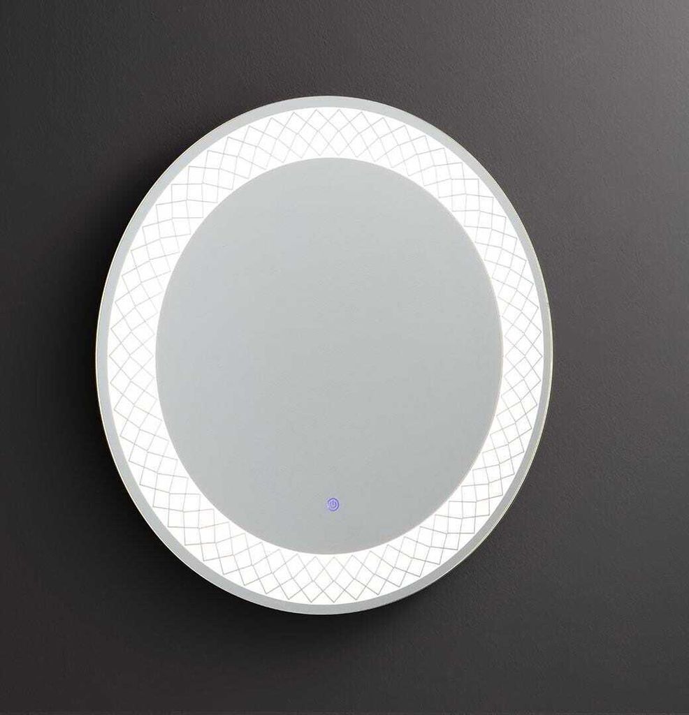 70cm runder Spiegel mit Touch Sensor und LED-beleuchteter Dekoration