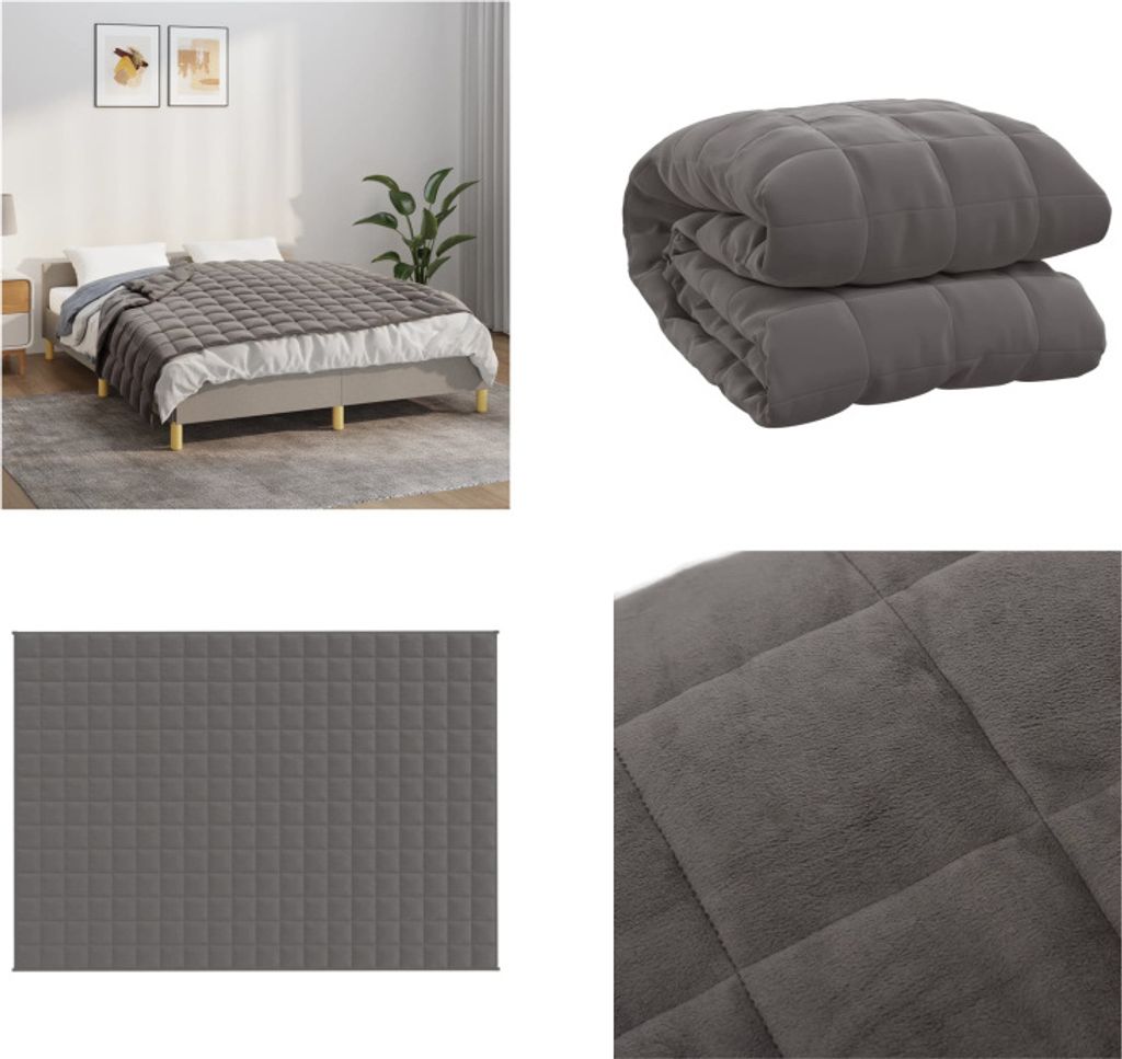 vidaXL Gewichtsdecke Grau 140x200 cm 10 kg Stoff - Gewichtsdecke - Gewichtsdecken - Beschwerte Decke - Decke