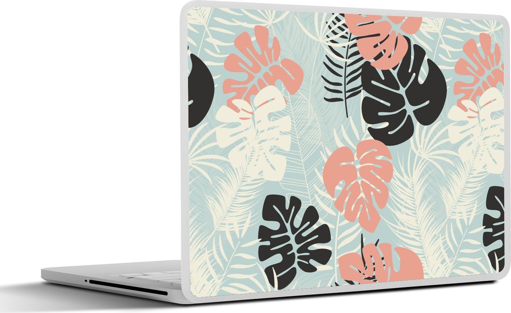 MuchoWow Laptop Aufkleber Sticker Cover Blätter - Monstera - Pastell - Hawaii - Muster 40x30 cm - Laptop Dekoration - Selbstklebend