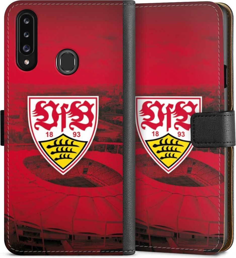 DeinDesign Klapphülle für Samsung Galaxy A20s Handytasche Lederhülle Tasche Offizielles Lizenzprodukt Stadion VfB Stuttgart