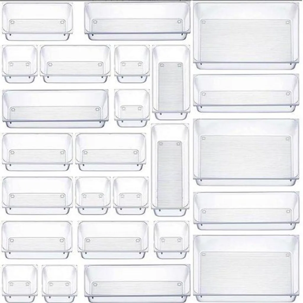 Organisateur de tiroir 25 bacs modulables pour cuisine et cosmétiques