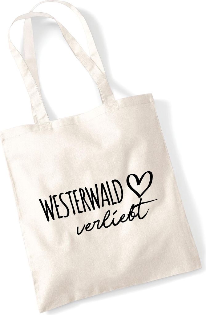 Huuraa Jutebeutel Westerwald verliebt 10 Liter Natural Baumwolle Tasche Geschenkidee