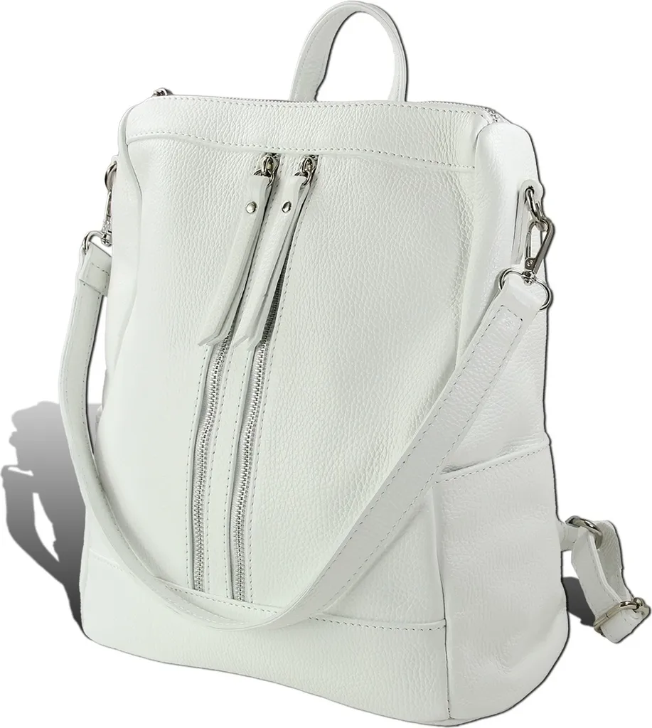 Sac à dos femme en cuir blanc Toscanto - Accessoire de ville premium