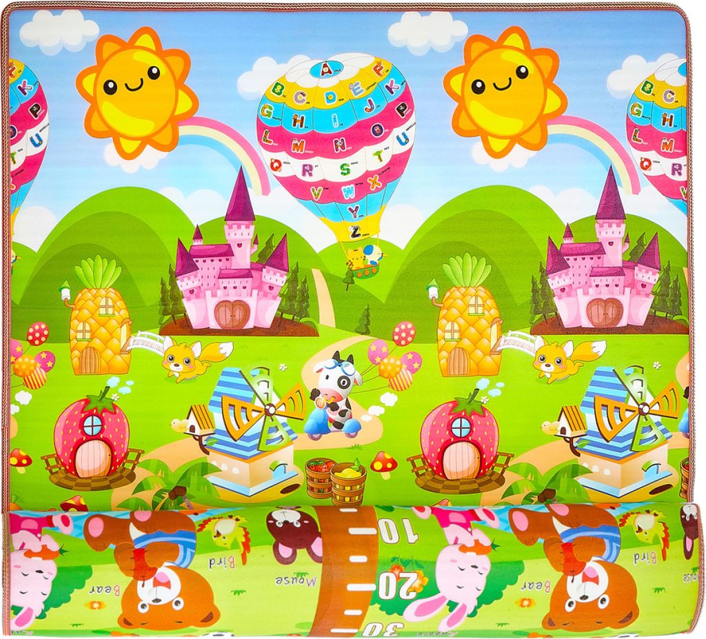 Aga4Kids Kinder Spielmatte 150x180 cm MR120 Krabbelmatte, Spielmatte doppelseitig, Spielunterlage ,Spielteppich, Spielteppich für Kinder