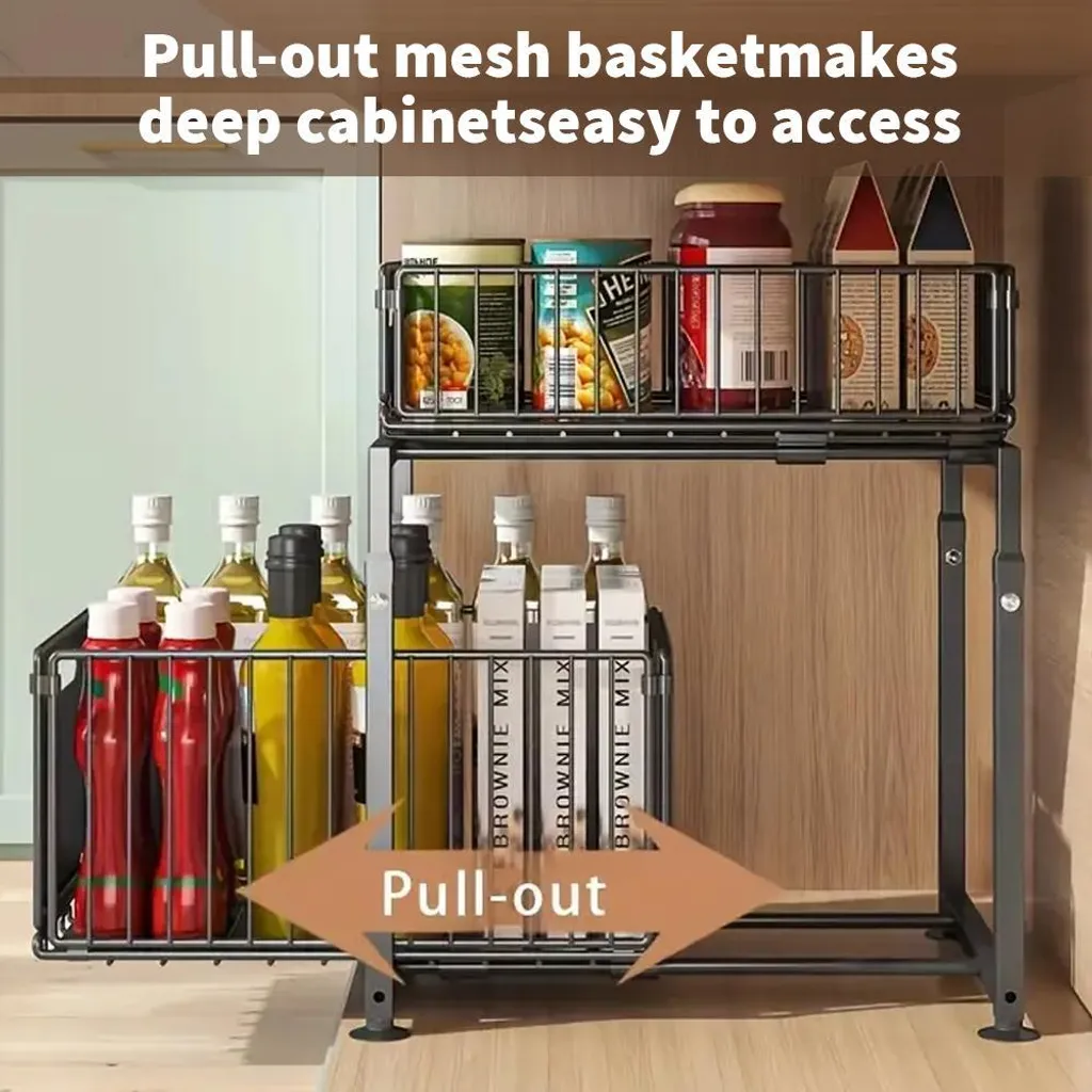 Étagère de cuisine pour plan de travail, rangement micro-ondes modulable - 4