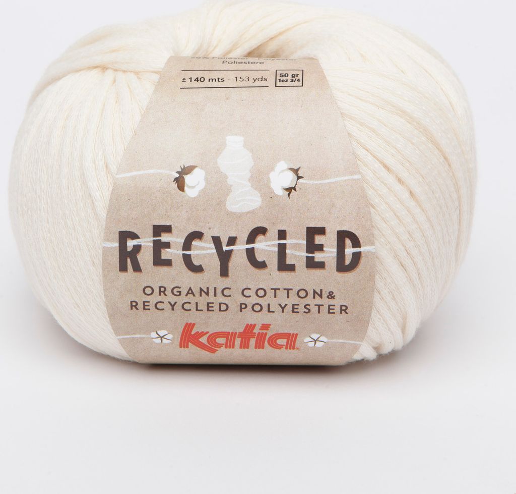 RECYCLED von Katia - wollweiß (101) - 50 g / ca. 140 m Wolle