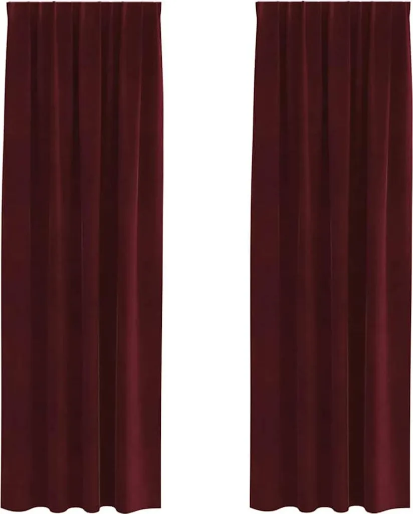 vidaXL Tende oscuranti 2 pezzi rosso vino 140 x 225 cm velluto
