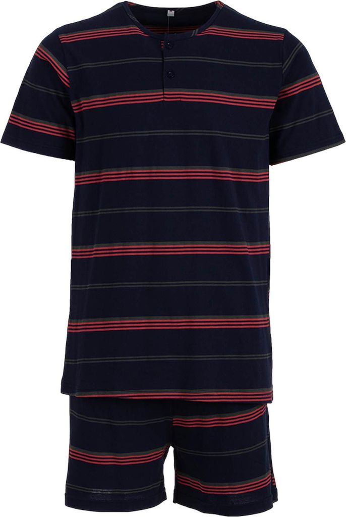 Pyjama Set Shorty - Streifen, Farbe:navy, Größe:XXL