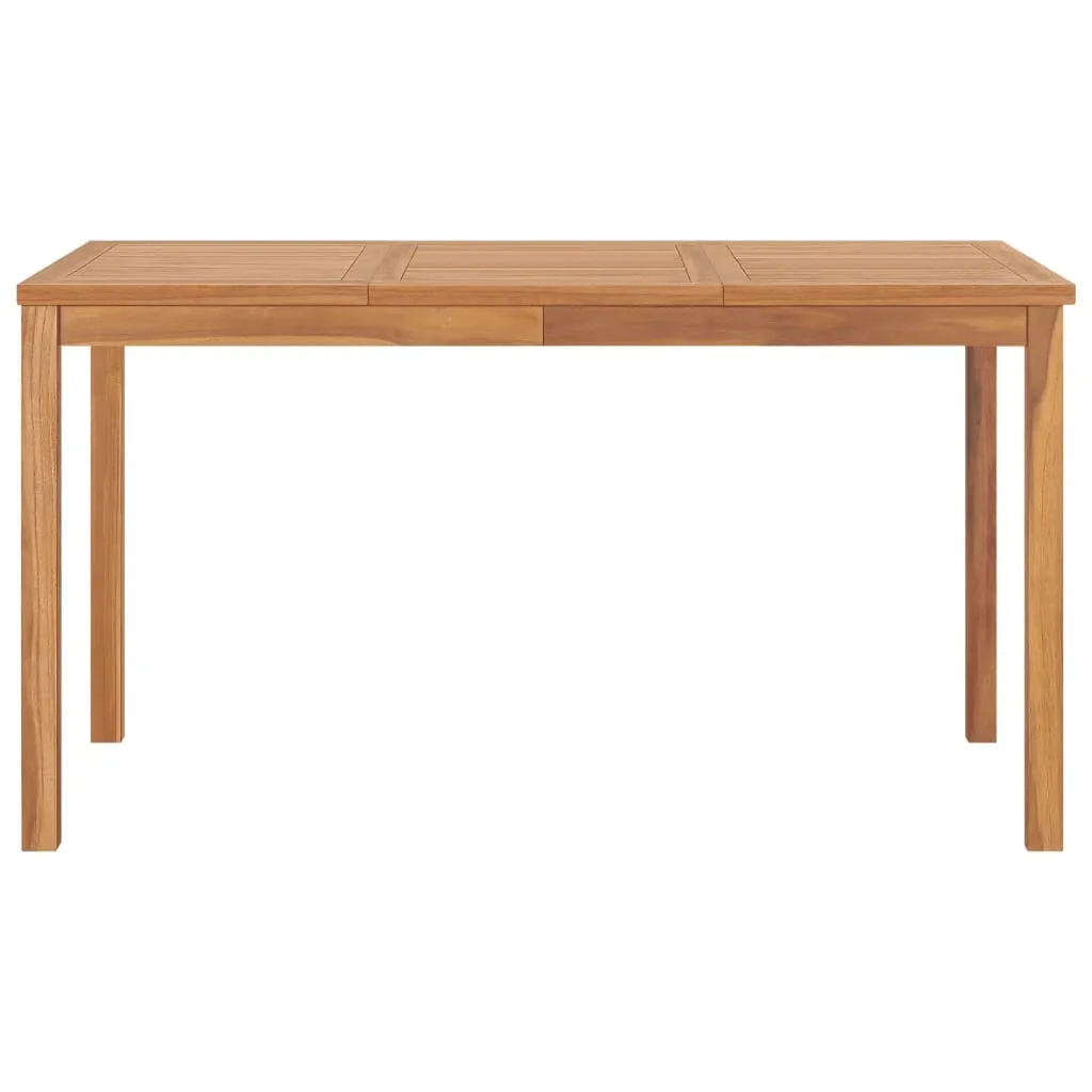 Table de repas d'extérieur rectangulaire en teck massif 140x80x77 cm - 2