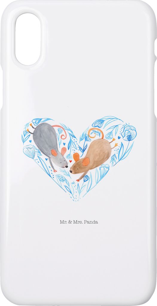 Mr. & Mrs. Panda Iphone 10 Handyhülle Mäuse Herz - Weiß - Geschenk, Freundin, X, Handy, Cover, Maus, Lieblingsmensch, Hochzeit, für Immer, Case
