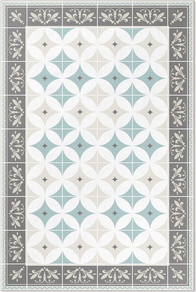 Skandinavische Kreise pastell mosaik – Vinyl Fußmatte – 140x210 cm – Rutschfest, Pflegeleicht & Langlebig