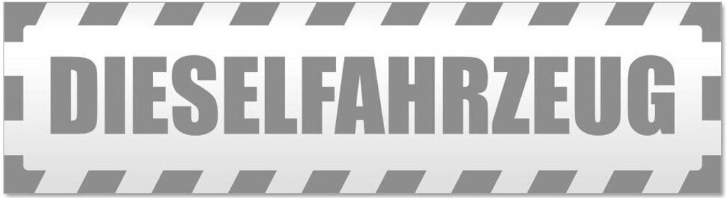 Kiwistar - Autoaufkleber - Grau - 60 x 16 cm - Dieselfahrzeug gestreift - Hinweis Aufkleber Sticker für Auto, Kfz, Fahrrad, PKW, LKW