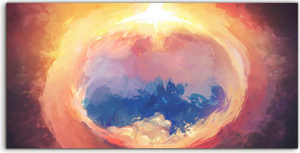 Coloray Canvas 120x60 Wandbild Leinwand Bilder Feuer Licht Wolke Malerei Fantasie