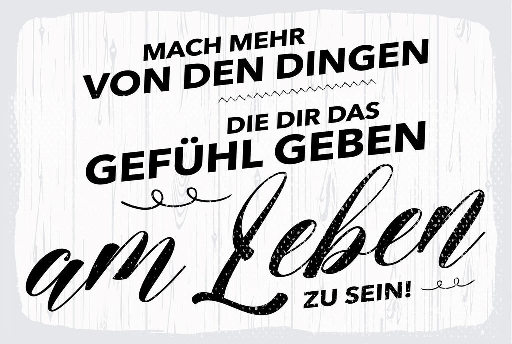 vianmo Blechschild 12x18 cm Mach mehr Dinge Gefühl am Leben zu sein