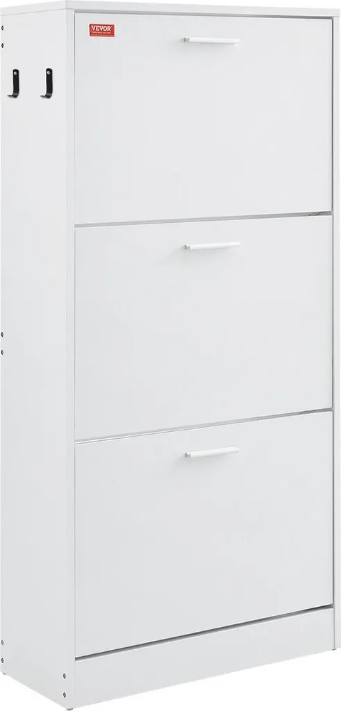Meuble à chaussures 3 tiroirs à abattant en bois robuste 115cm de haut